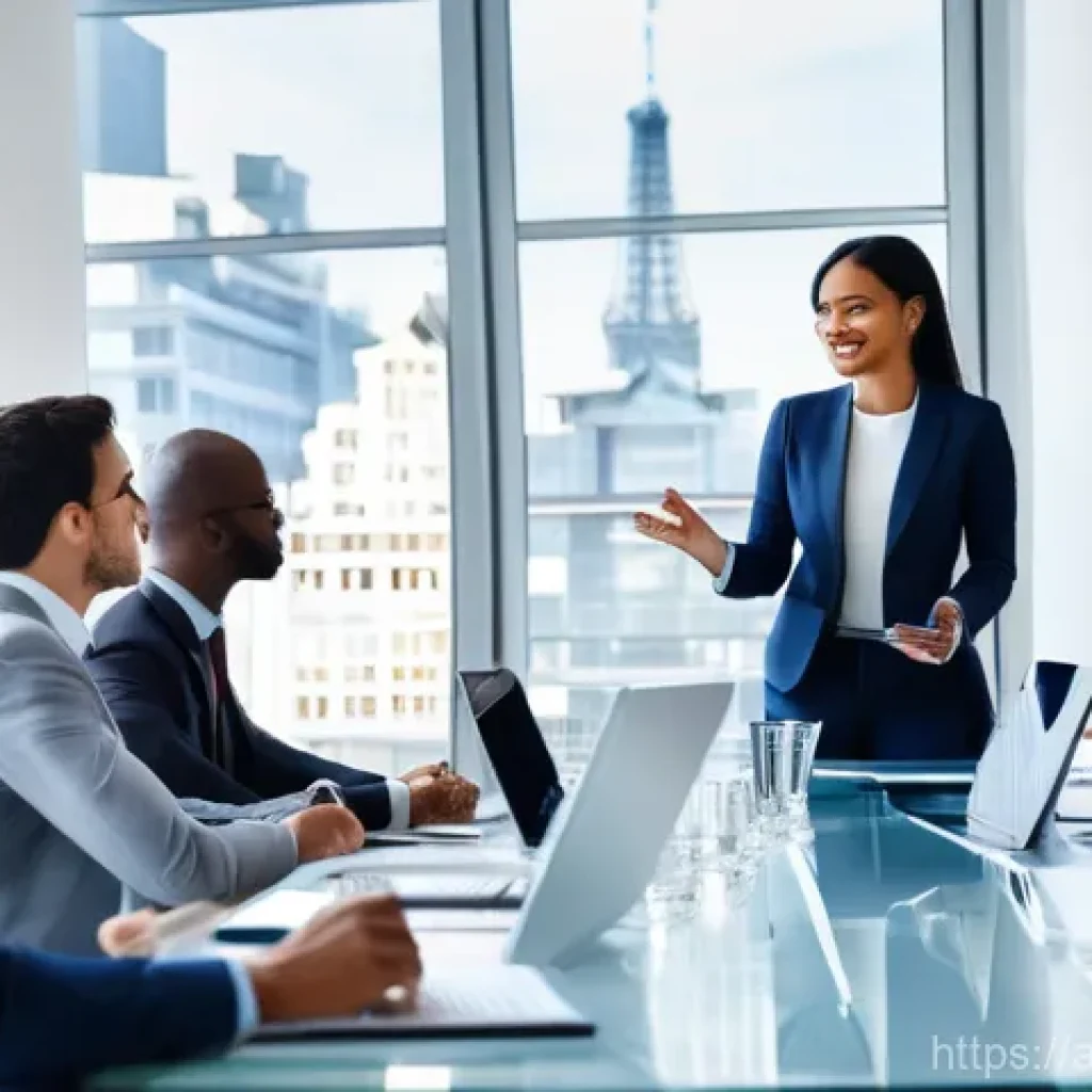프랑스어 자격증으로 가능한 직업 - **Prompt:** "A vibrant, diverse group of young professionals, including men and women of various eth...
