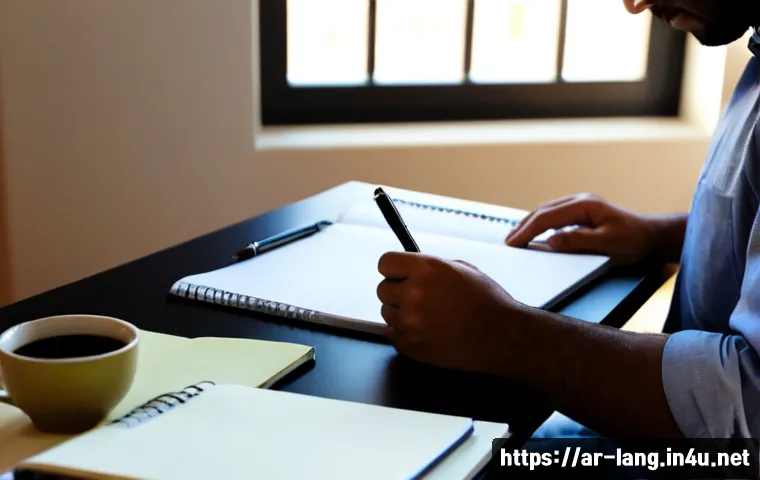 프랑스어로 업무일기 쓰는 방법 - Photorealistic Arab professional at a tidy home-office desk in a sunlit modern apartment, thoughtful...